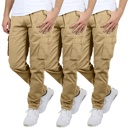 Khaki & Khaki & Khaki 30 3-Pack Men's Flex-Stretch Cotton Cargo Pants, 31-Inch Inseam - Comfortable and Durable